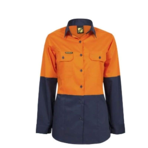Picture of WorkCraft, Childrens, Shirt, Long Sleeve, Lightweight, Two Tone, Cotton Drill